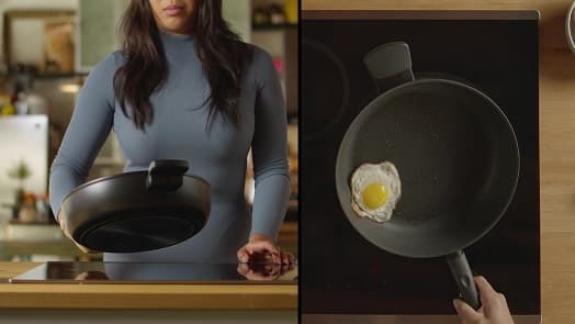 Tigaie non-adezivă de 24 cm cu capac iCook™ video